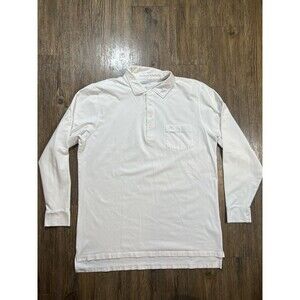 B Draddy Polo Shirt Mens Large White Quail Hollow Golf Long Sleeve Performance